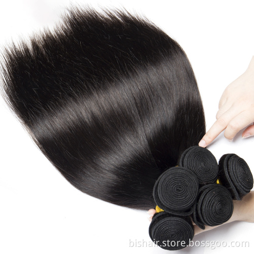 Wholesale Vendors Double drawn Human Hair Weave Bundles With Lace Frontals Closure Raw Mink Brazilian Cuticle Aligned Hair